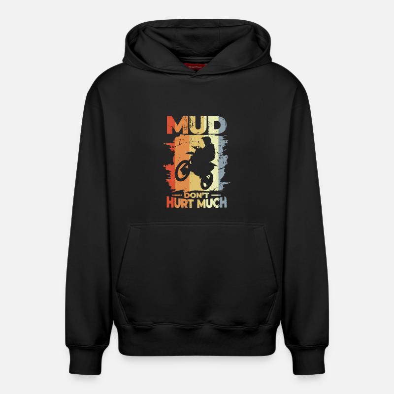 Mud Don't Hurt Much - Relaxed Unisex Organic Hoodie – von SPREAD - Schwarz