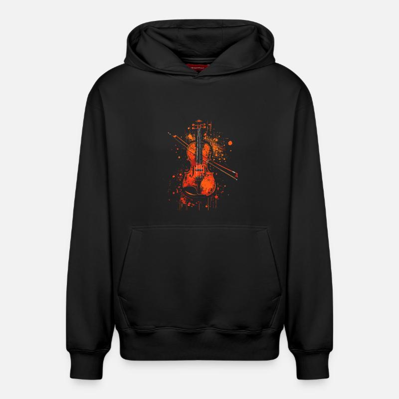 Graphisme violon - Sweat à capuche unisexe décontracté en coton biologique – de SPREAD - noir