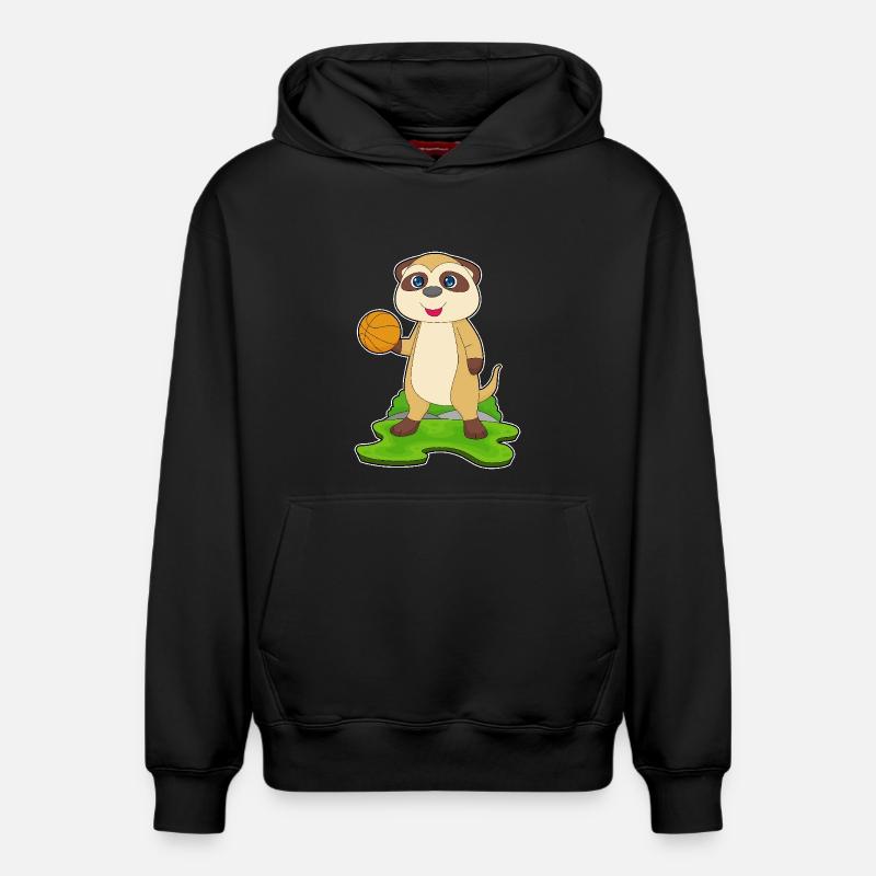 Meerkat Basketteur Basketteur - Sweat à capuche unisexe décontracté en coton biologique – de SPREAD - noir