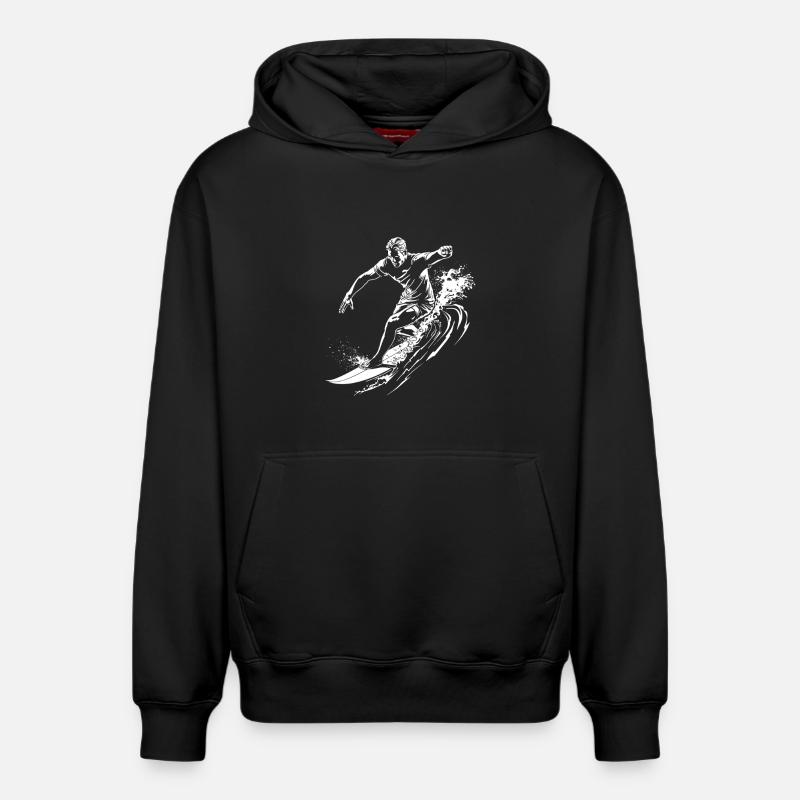 Surf - Sweat à capuche unisexe décontracté en coton biologique – de SPREAD - noir