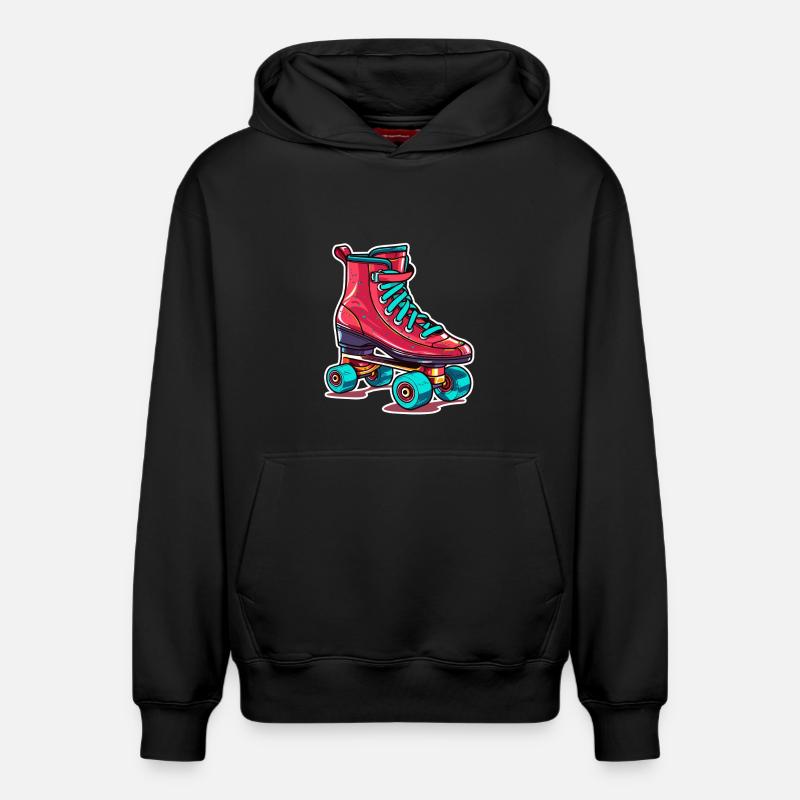 Graphique patins à roulettes - Sweat à capuche unisexe décontracté en coton biologique – de SPREAD - noir