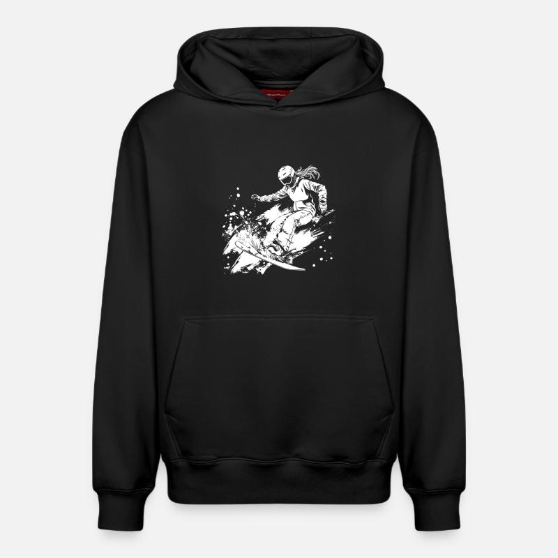 Snowboarder - Sweat à capuche unisexe décontracté en coton biologique – de SPREAD - noir