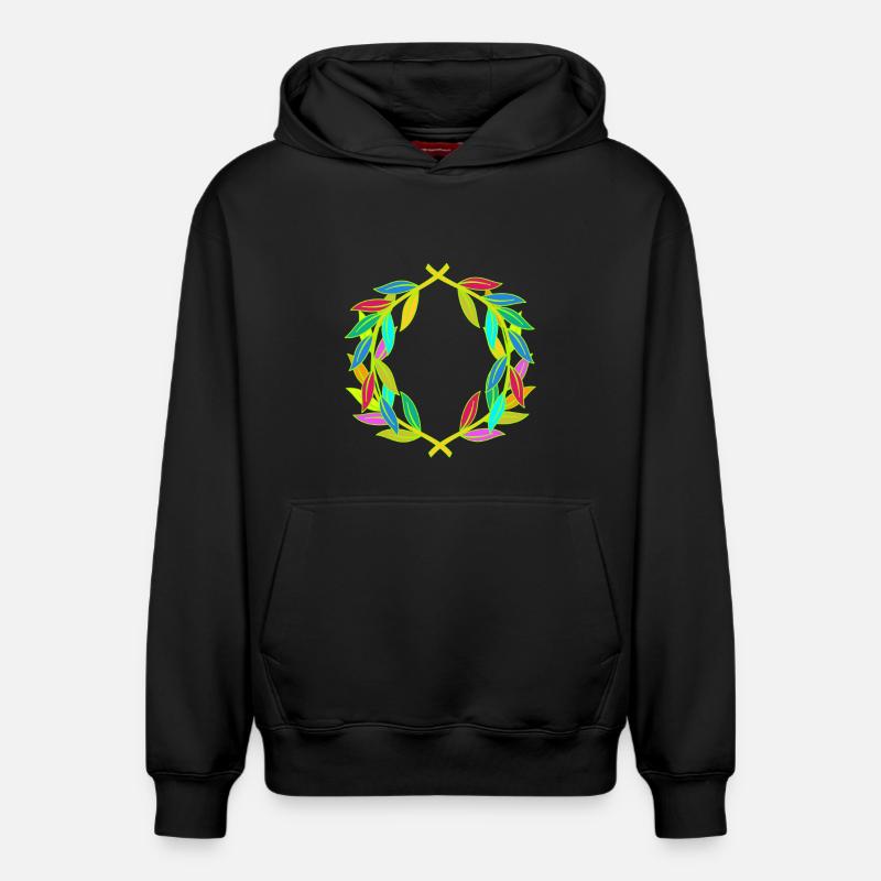 Regenbogen Lorbeerkranz Lorbeer - Relaxed Unisex Organic Hoodie – von SPREAD - Schwarz
