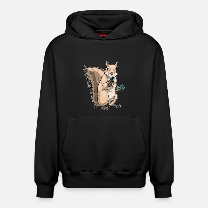 Fléchette écureuil Fléchette - Sweat à capuche unisexe décontracté en coton biologique – de SPREAD - noir