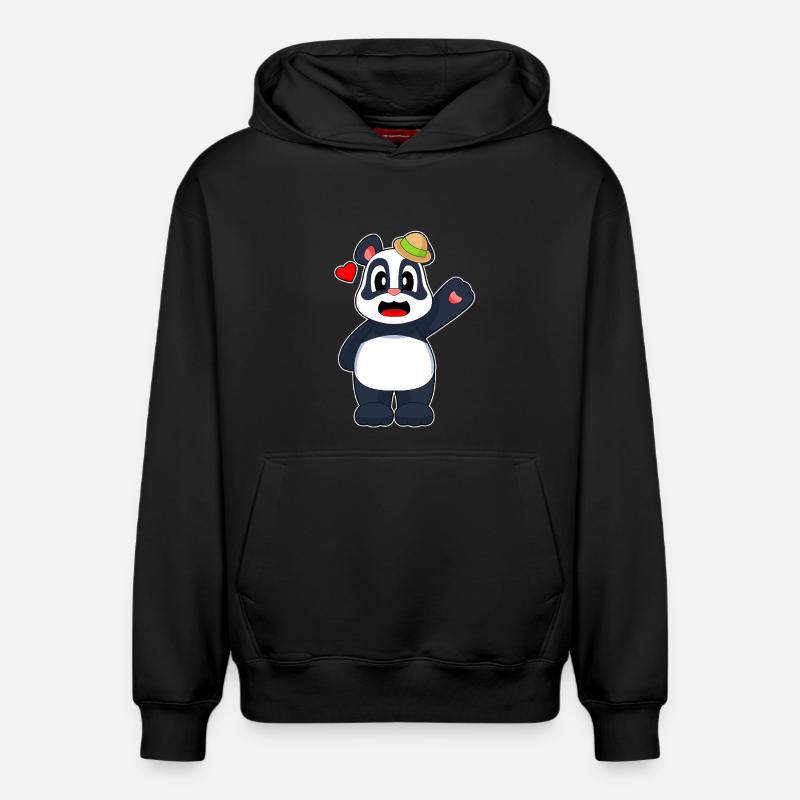 Chapeau Panda - Sweat à capuche unisexe décontracté en coton biologique – de SPREAD - noir