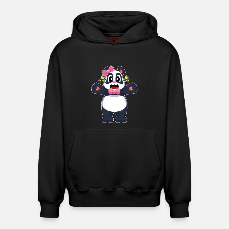 Boucle Panda - Sweat à capuche unisexe décontracté en coton biologique – de SPREAD - noir