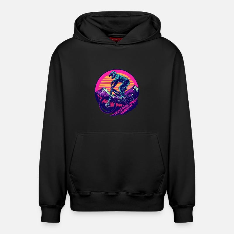 VTT vaporwave - Sweat à capuche unisexe décontracté en coton biologique – de SPREAD - noir