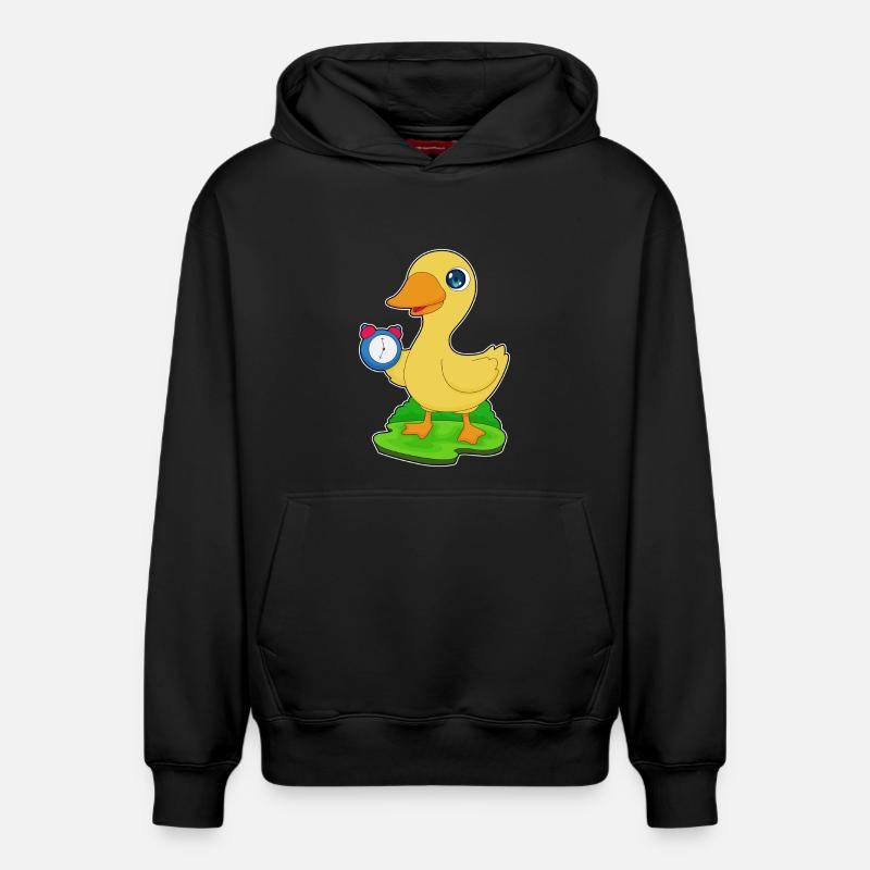 Réveil canard - Sweat à capuche unisexe décontracté en coton biologique – de SPREAD - noir
