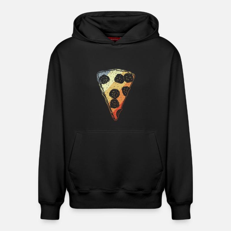 Pizza rétro - Sweat à capuche unisexe décontracté en coton biologique – de SPREAD - noir