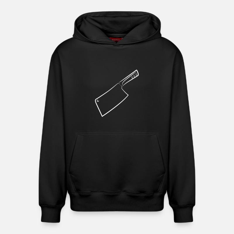 Hackmesser Skizze - Relaxed Unisex Organic Hoodie – von SPREAD - Schwarz