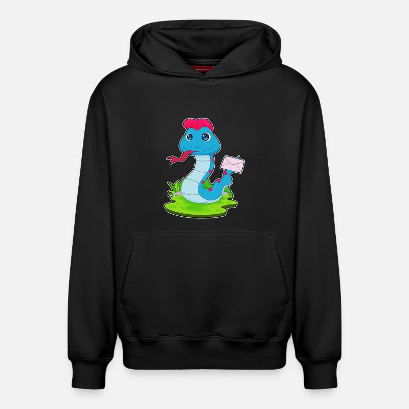 Lettre de serpent - Sweat à capuche unisexe décontracté en coton biologique – de SPREAD - noir