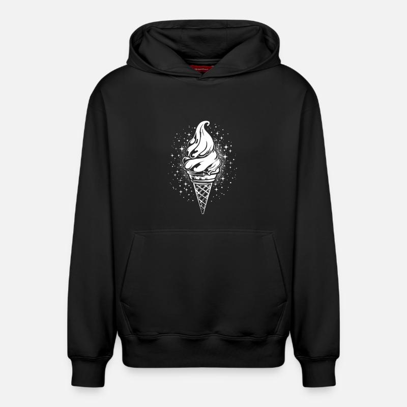 Softeis Skizze - Relaxed Unisex Organic Hoodie – von SPREAD - Schwarz