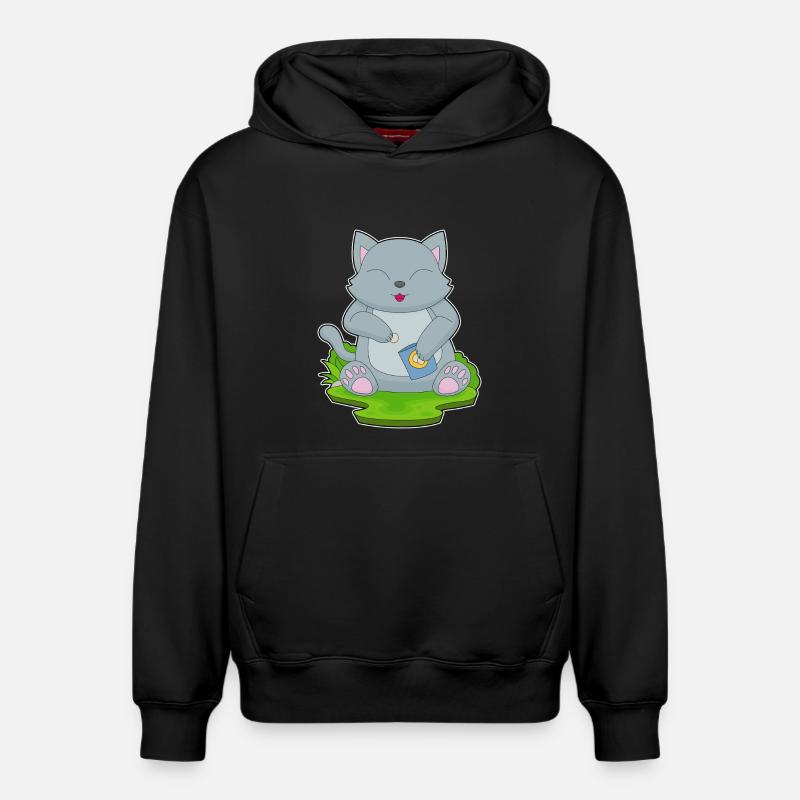Croustilles pour chat - Sweat à capuche unisexe décontracté en coton biologique – de SPREAD - noir