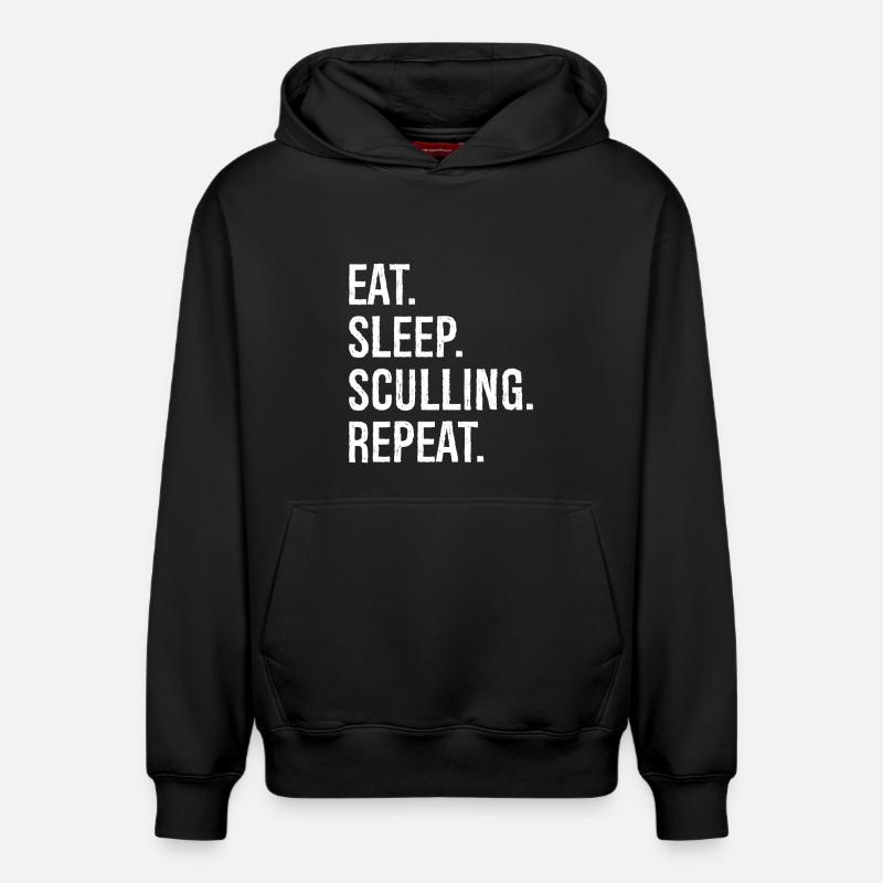 Manger dormir godille répéter - Sweat à capuche unisexe décontracté en coton biologique – de SPREAD - noir