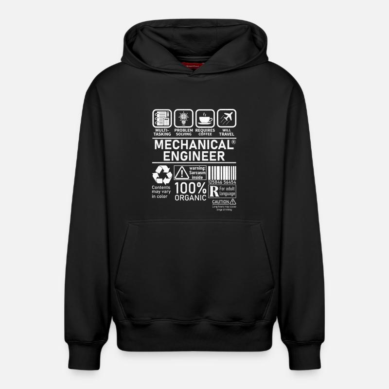 Mechanical Engineer multi tasking problem solving - Relaxed Unisex Organic Hoodie – by SPREAD - black