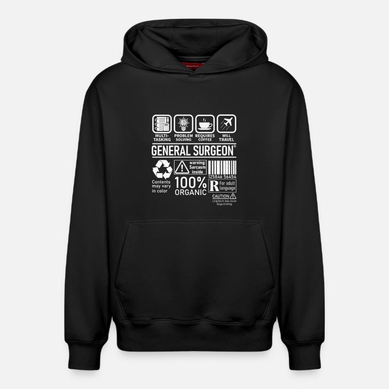 General Surgeon multi tasking problem solving - Relaxed Unisex Organic Hoodie – by SPREAD - black