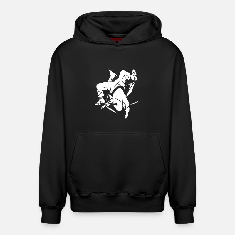 Croquis de breakdancer - Sweat à capuche unisexe décontracté en coton biologique – de SPREAD - noir