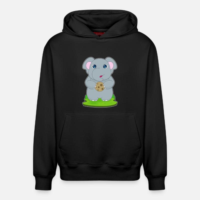 Biscuit éléphant - Sweat à capuche unisexe décontracté en coton biologique – de SPREAD - noir