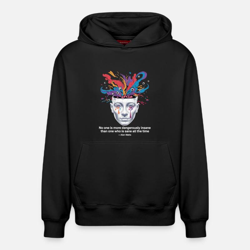Entfesselter Geist | Watts Psychedelische Einsicht - Relaxed Unisex Organic Hoodie – von SPREAD - Schwarz