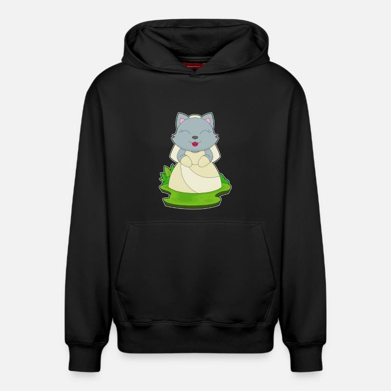 Chat Voile de mariée Mariage - Sweat à capuche unisexe décontracté en coton biologique – de SPREAD - noir