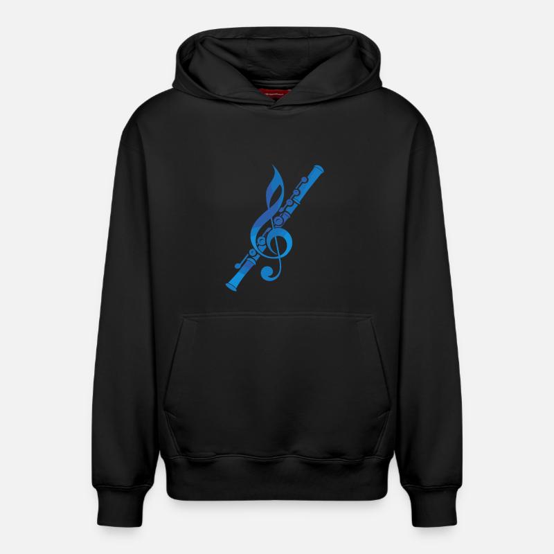 Graphiques de musique de flûte - Sweat à capuche unisexe décontracté en coton biologique – de SPREAD - noir