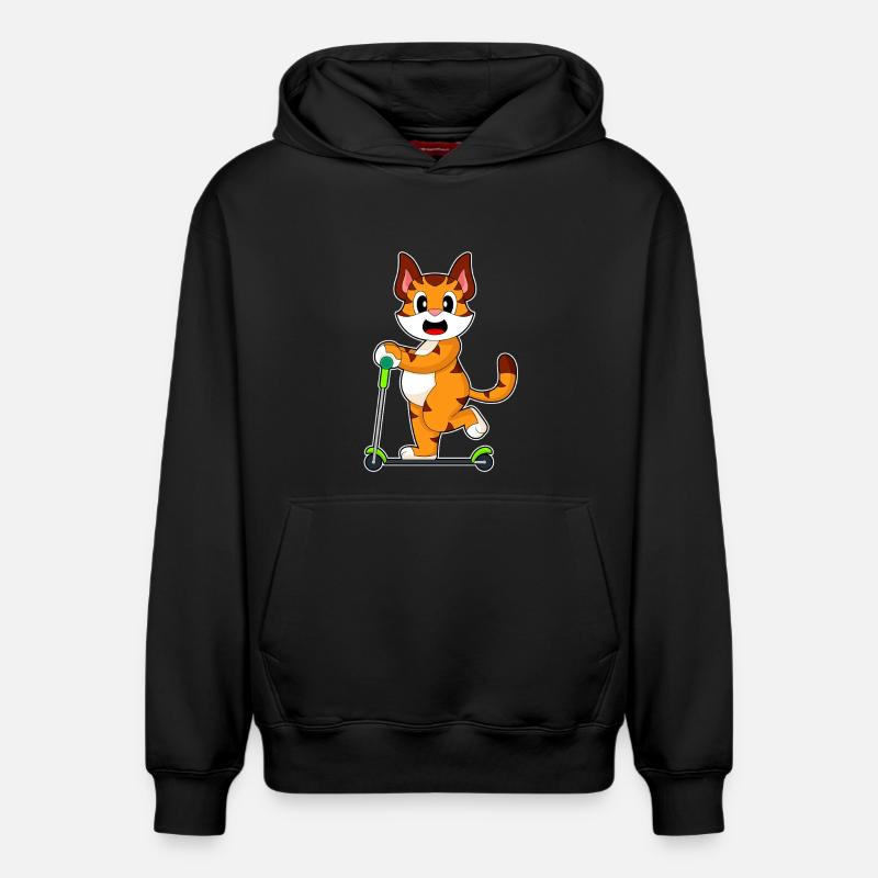 Tiger Scooter - Relaxed Unisex Organic Hoodie – von SPREAD - Schwarz