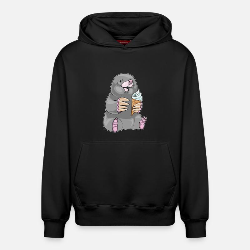 Glace Mole Waffle - Sweat à capuche unisexe décontracté en coton biologique – de SPREAD - noir