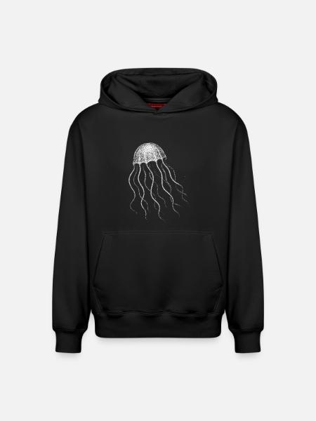 Méduse - Sweat à capuche unisexe décontracté en coton biologique – de SPREAD - noir