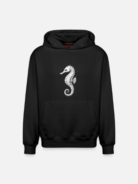 Seepferdchen - Relaxed Unisex Organic Hoodie – von SPREAD - Schwarz
