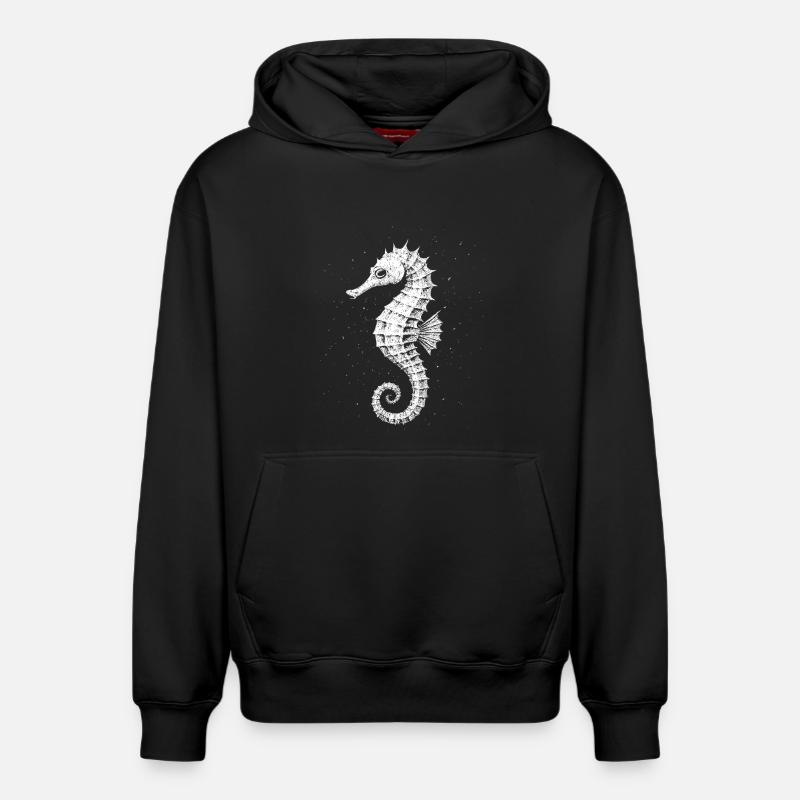 Seepferdchen - Relaxed Unisex Organic Hoodie – von SPREAD - Schwarz
