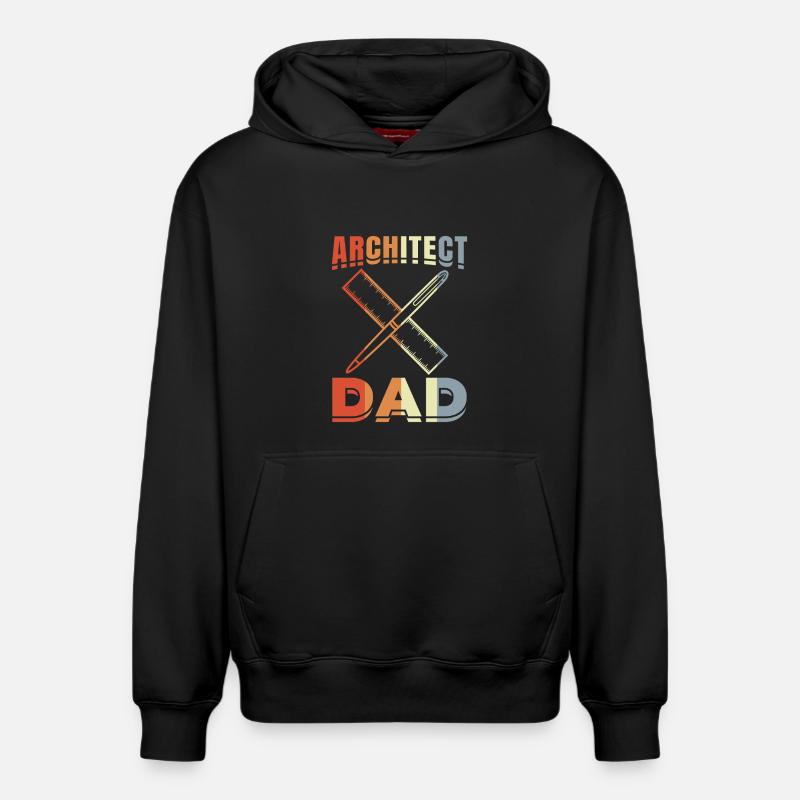 Architecte Père - Sweat à capuche unisexe décontracté en coton biologique – de SPREAD - noir