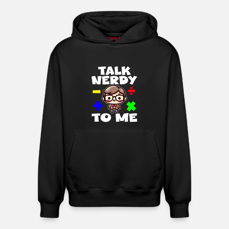 SPRICH NERDIG MIT MIR - TEACHET GESCHENK - Relaxed Unisex Organic Hoodie – von SPREAD - Schwarz