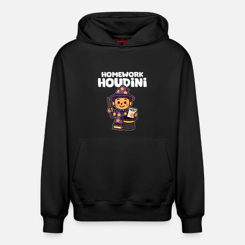 DEVOIRS HOUDINI - CADEAU ENSEIGNANT - Sweat à capuche unisexe décontracté en coton biologique – de SPREAD - noir