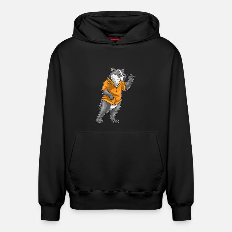 Fléchette Blaireau Fléchette - Sweat à capuche unisexe décontracté en coton biologique – de SPREAD - noir