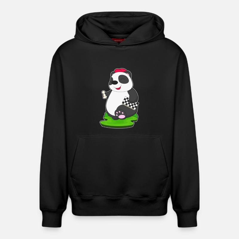 Panda Chess Piece Échiquier - Sweat à capuche unisexe décontracté en coton biologique – de SPREAD - noir