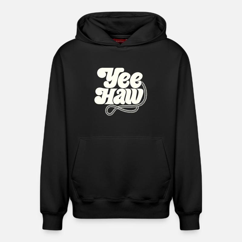 YEE HAW Lasso de cow-boy - Sweat à capuche unisexe décontracté en coton biologique – de SPREAD - noir