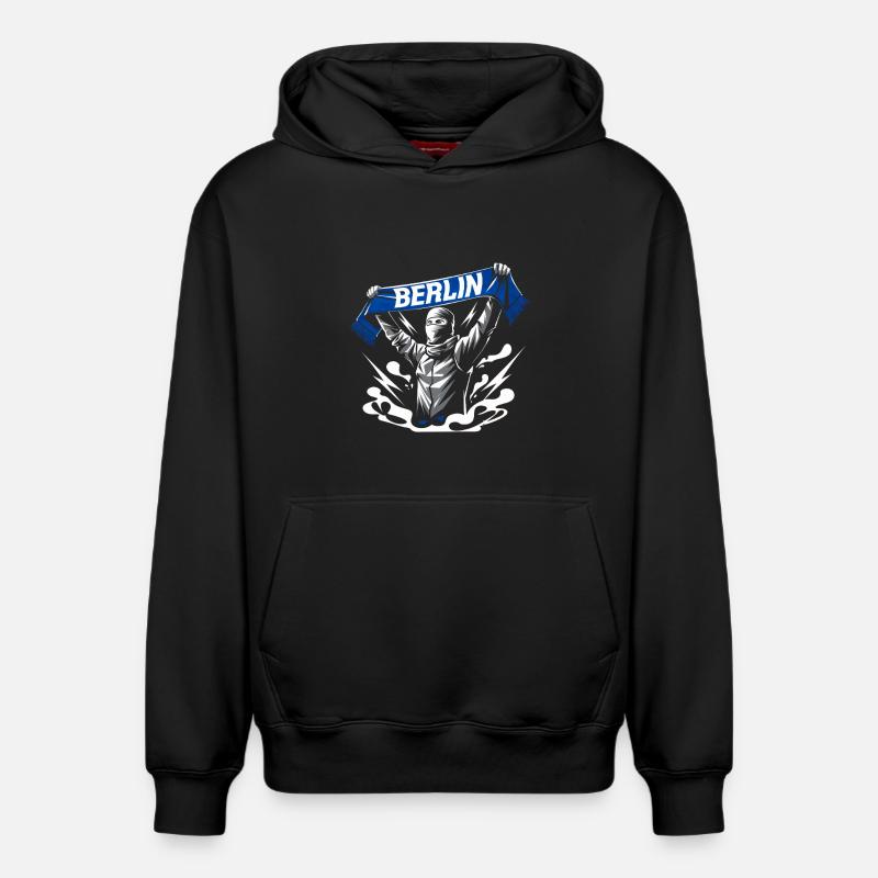 Stylisé Neon Graffiti Berlin Scene - Sweat à capuche unisexe décontracté en coton biologique – de SPREAD - noir