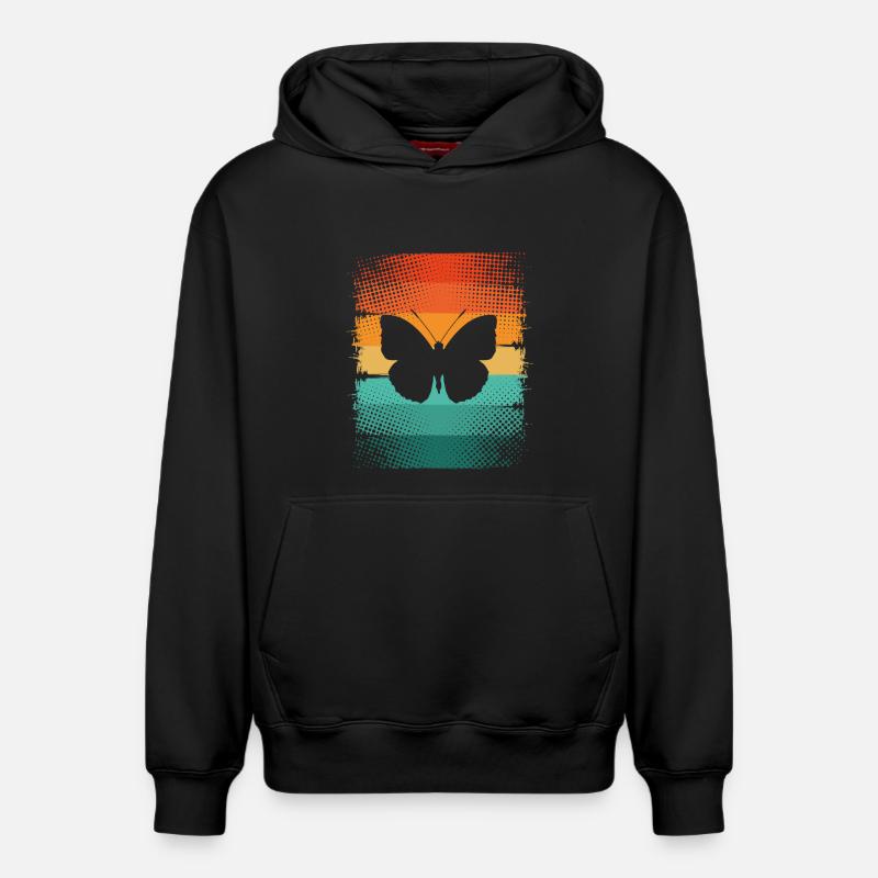 Papillon - Sweat à capuche unisexe décontracté en coton biologique – de SPREAD - noir