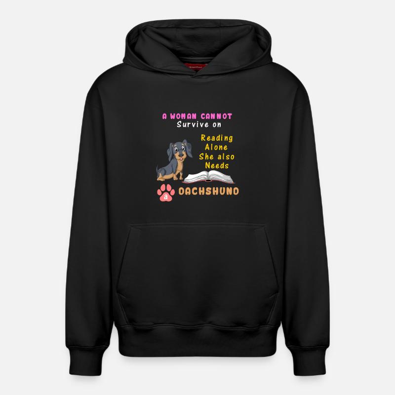Teckel - Sweat à capuche unisexe décontracté en coton biologique – de SPREAD - noir