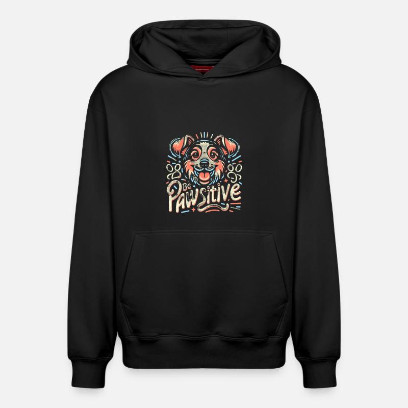 Soyez patte chien mignon - Sweat à capuche unisexe décontracté en coton biologique – de SPREAD - noir