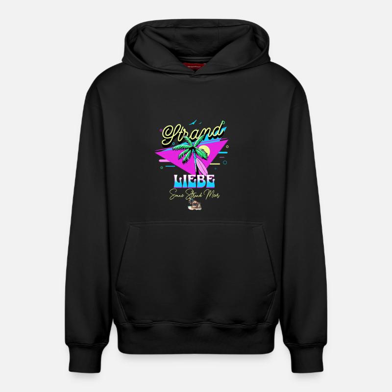 Dicton d’amour tropical avec palmier - Sweat à capuche unisexe décontracté en coton biologique – de SPREAD - noir