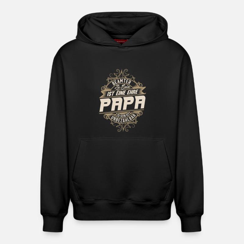 Papa fonctionnaire - Sweat à capuche unisexe décontracté en coton biologique – de SPREAD - noir