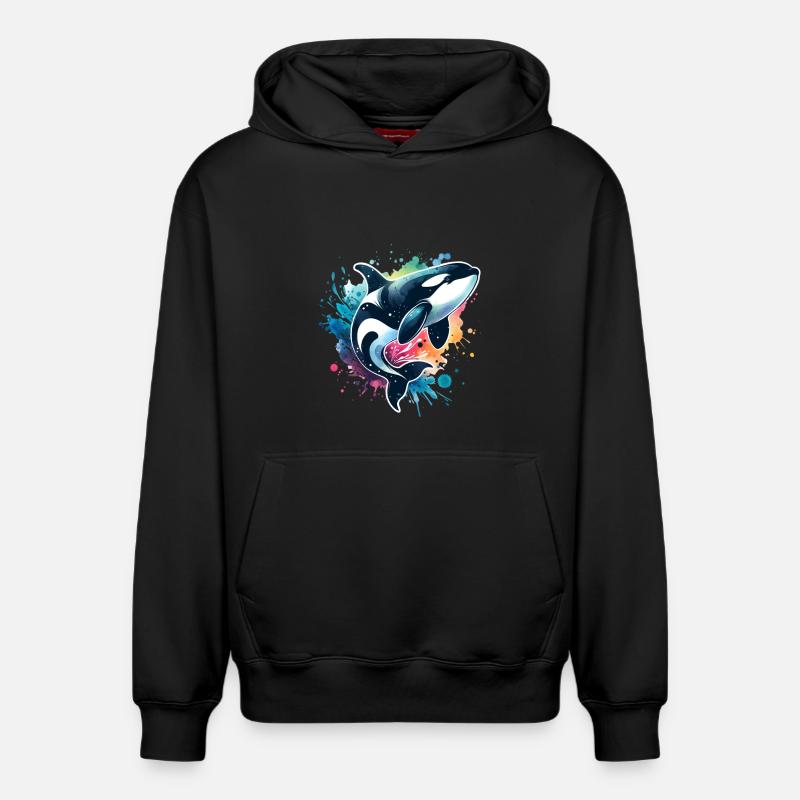 Orque Épaulard - Sweat à capuche unisexe décontracté en coton biologique – de SPREAD - noir