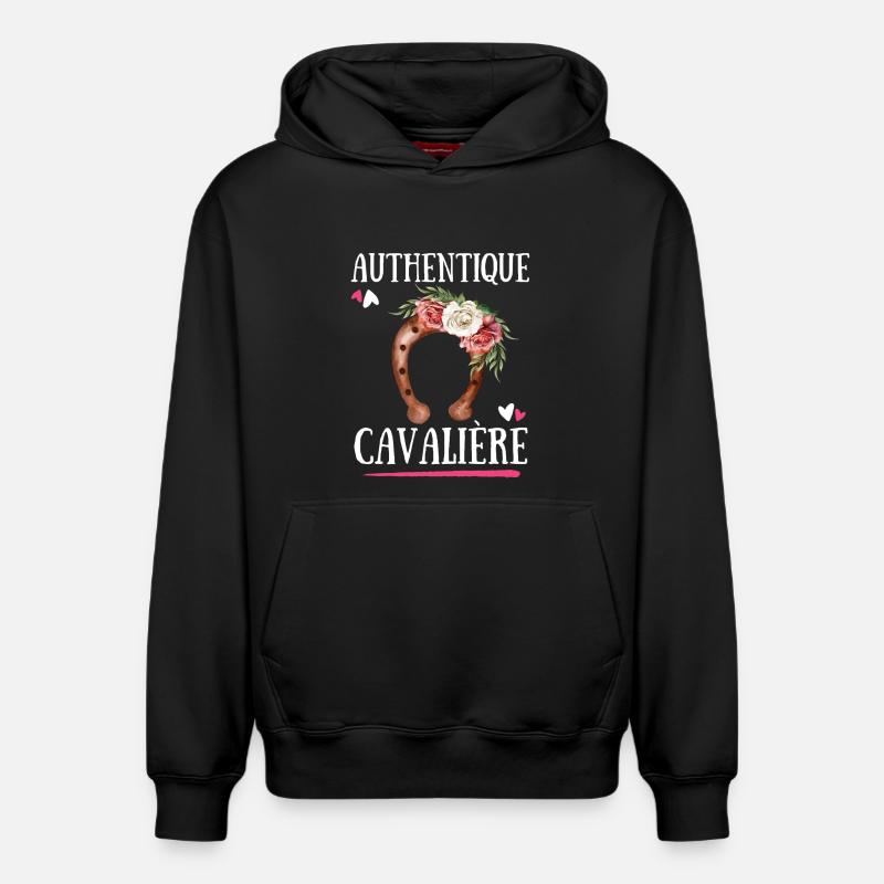 Authentique Cavaliere - Sweat à capuche unisexe décontracté en coton biologique – de SPREAD - noir