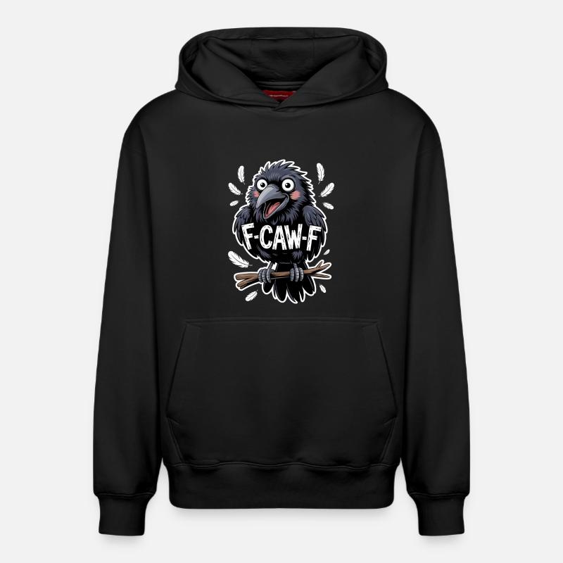 F-Caw-F Meme Crow - Sweat à capuche unisexe décontracté en coton biologique – de SPREAD - noir