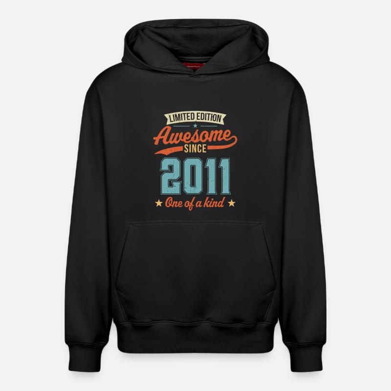 Génial depuis 2011 - Sweat à capuche unisexe décontracté en coton biologique – de SPREAD - noir
