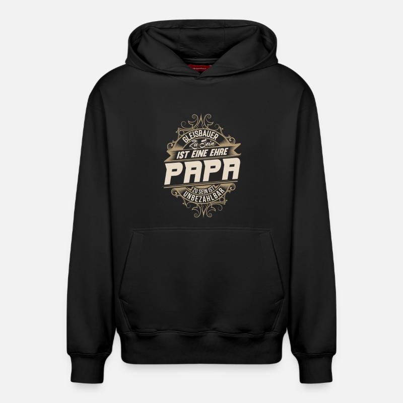 Papa constructeur de pistes - Sweat à capuche unisexe décontracté en coton biologique – de SPREAD - noir