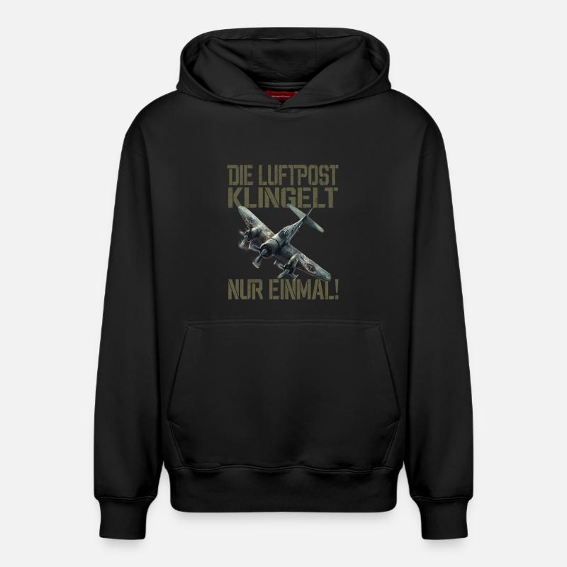 Die Luftpost Klingelt Nur Einmal Flugzeug - Relaxed Unisex Organic Hoodie – von SPREAD - Schwarz