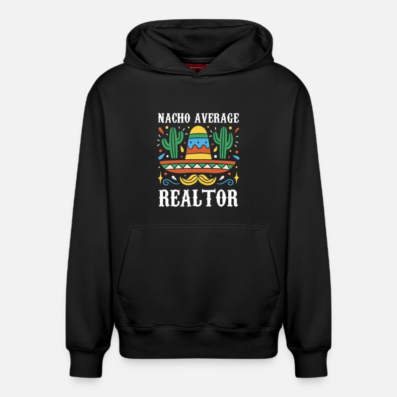 Nacho Average Realtor - Relaxed Unisex Organic Hoodie – von SPREAD - Schwarz
