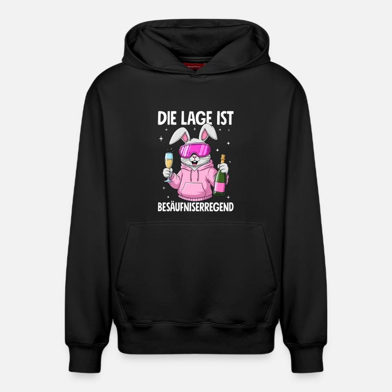 La situation est l’ivresse - Sweat à capuche unisexe décontracté en coton biologique – de SPREAD - noir
